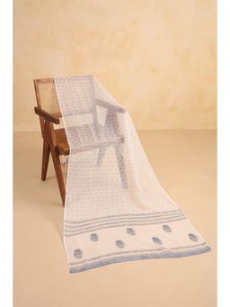 RATAN JAIPUR - Kota Doria Printed Dupatta Blue
