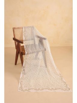 RATAN JAIPUR - Kota Doria Printed Dupatta Green