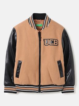 United Colors of Benetton - Beige Polyester Full Sleeves Jacket