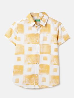 United Colors of Benetton - Yellow Viscose Half Sleeves Shirt