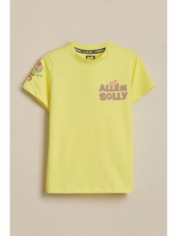 Allen Solly - Yellow Cotton Blend Half Sleeves T-Shirt