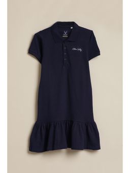 Allen Solly - Navy Blue Cotton Half Sleeves Dress