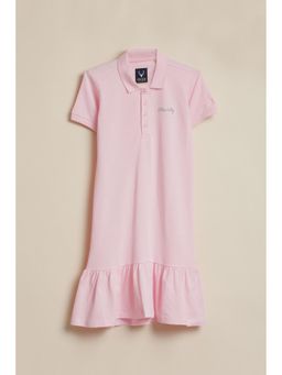 Allen Solly - Pink Cotton Half Sleeves Dress