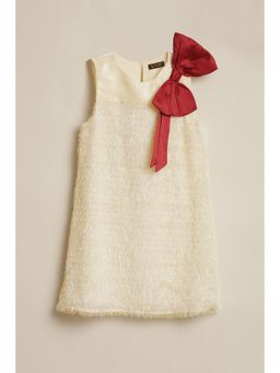 Allen Solly - Cream Polyester Sleeveless Dress