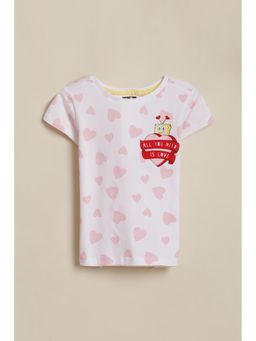 Allen Solly - White Cotton Blend Half Sleeves T-Shirt