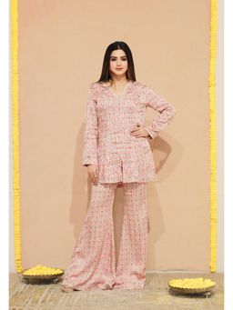 Kanika Verma - Kumud Printed Embellished Kurta and Palazzo (Set of 2)