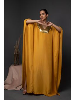 Kanika Verma - Dessert Sand Flowy Kaftan Dress
