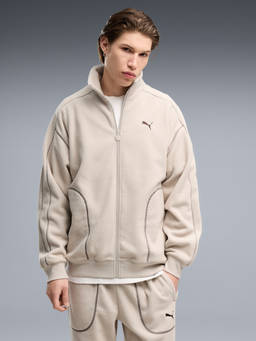 Puma - Beige Essentials Elevated Relaxed Winterized Track Jacket