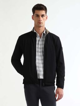 Arrow Sports - Black High Neck Bomber Jacket