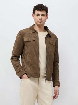 U.S. POLO ASSN. - Brown Collar Neck Bomber Jacket