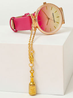 Pipa Bella by Nykaa Fashion - Silver-Plated Wine Bottle Watch Charm