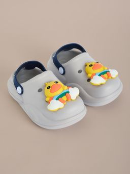 Hopscotch - Duck Applique Clogs-Grey