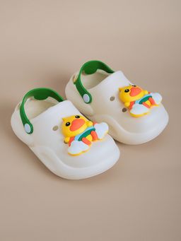 Hopscotch - Duck Applique Clogs-White