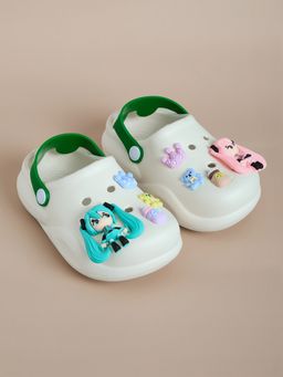 Hopscotch - Anime Applique Clogs-White