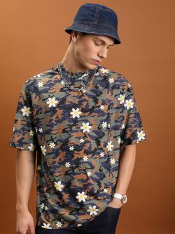 HIGHLANDER - Multi-Color Polyester Round Neck Slim T-Shirt