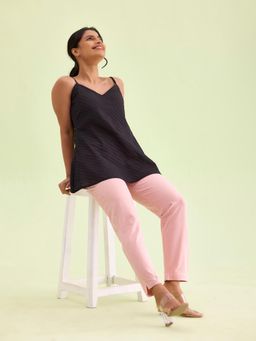 Go Colors - Women Solid Wheat Cotton Mid Rise Kurti Pants