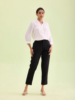 Go Colors - Women Solid Black Formal Trousers
