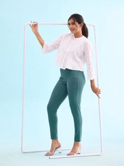 Go Colors - Women Solid Evergreen Super Stretch Jeggings