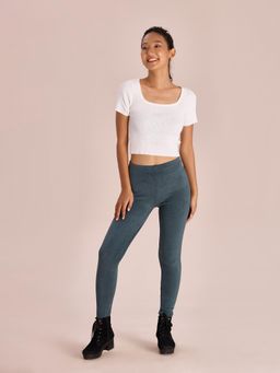 Go Colors - Velour Ultra Warm Leggings For Women | Warmtech, Super Stretch Olive Green