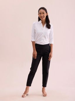 Go Colors - Women Solid Black Chinos Trousers