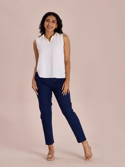 Go Colors - Women Navy Chinos Trousers