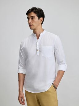 KINGDOM OF WHITE - Vedic - V-Neck Mau Collar Shirt Classic Fit