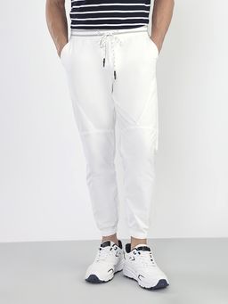 KINGDOM OF WHITE - Voyager Drawstring Rib Waist White Joggers