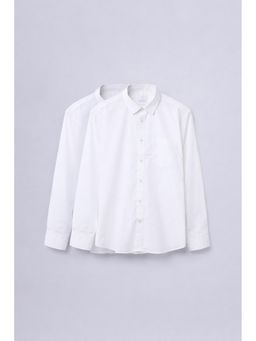 KINGDOM OF WHITE - Pristine Regular Fit White Shirt (Pack of 2)