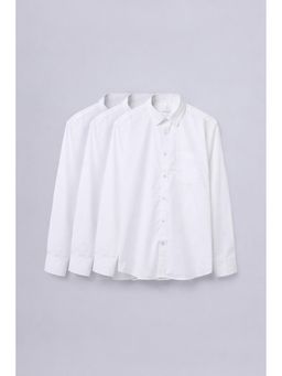 KINGDOM OF WHITE - Pristine Regular Fit White Shirt (Pack of 3)