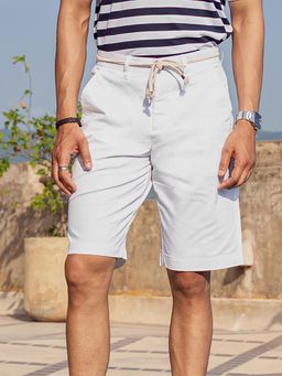 KINGDOM OF WHITE - Mens White Harbour Nautical Deck Shorts