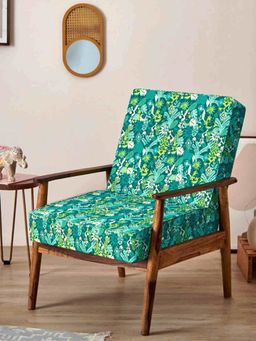 Chumbak - Memsaab Arm Chair - Tropical Ikkat Green