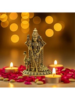 Ritualistic - Pure Brass Shaktidhara Kartik Idol | Divine God|Car Dashboard|Height 2 In
