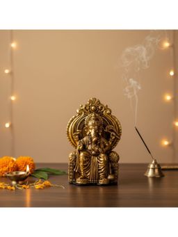 Ritualistic - Gold Pure Brass Lalbaug Raja Idol