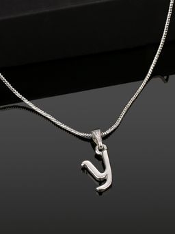 Estele - Valentine Gift - Rhodium Plated Initial Y Letter Pendant for Women