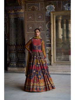 KALISTA - Multi-Colour Ibaadat Anarkali with Dupatta (Set of 2)