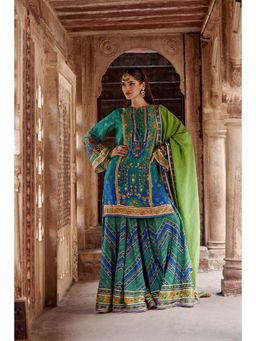KALISTA - Green Amaira Palazzo with Kurta and Dupatta (Set of 3)