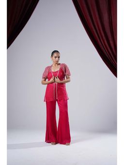 Nidhi Gupta Designs - Pink Fina Cape with Bralette and Pant (Set of 3)