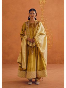 Inej - Zeba Mustard Anarkali with Salwar and Dupatta (Set of 3)