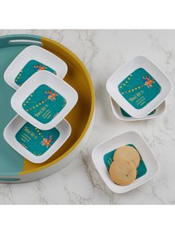 HomeTown - Good Life Melamine Snack Plate Set Of 6 In Multi-Colour