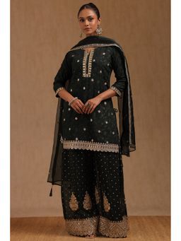 Soch - Green Organza Zari Embroidered Kurta with Palazzo and Dupatta
