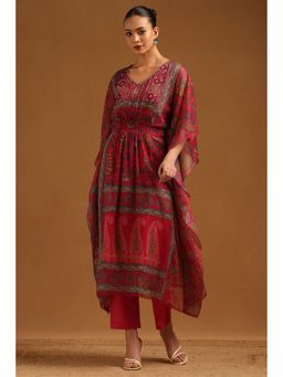 Soch - Pink Paisley Print Kaftan with Pant and Inner