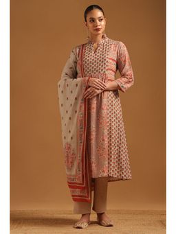 Soch - Beige Floral Kurta with Pant and Dupatta