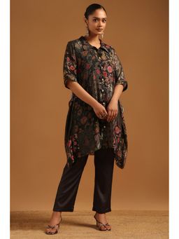 Soch - Black Chinon Kaftan with Pant and Inner