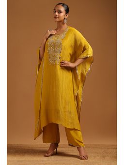 Soch - Mustard Tissue Kaftan with Pant and Inner