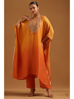 Soch - Orange Tissue Kaftan with Pant and Inner
