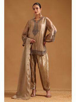 Soch - Light Gold Viscose Kurta with Salwar and Dupatta
