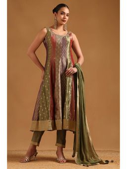 Soch - Multicolour Viscose Blend Kurta and Pant with Dupatta & Unstitched Sleeves