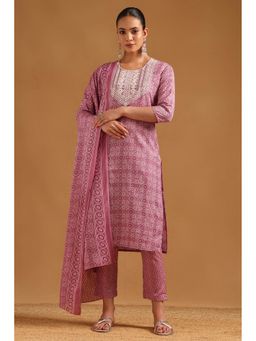 Soch - Purple Polyester Faux Mirror Kurta with Pant and Dupatta