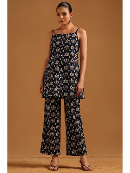 Soch - Navy Blue Ethnic Motifs Cotton Co-Ord's Set