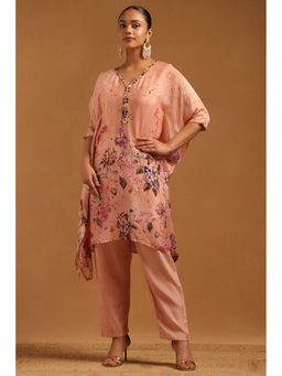 Soch - Peach Chinon Kaftan with Pant and Inner